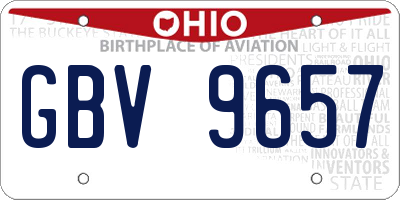 OH license plate GBV9657