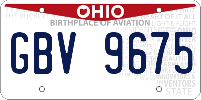 OH license plate GBV9675