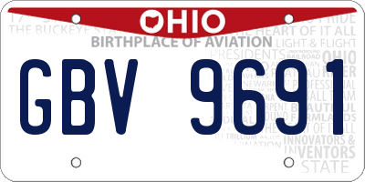 OH license plate GBV9691