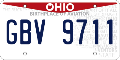 OH license plate GBV9711
