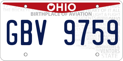 OH license plate GBV9759