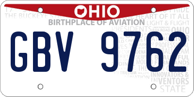 OH license plate GBV9762