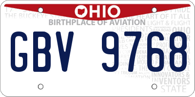 OH license plate GBV9768
