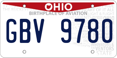 OH license plate GBV9780