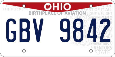 OH license plate GBV9842