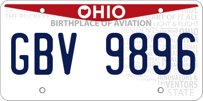 OH license plate GBV9896