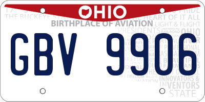 OH license plate GBV9906
