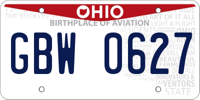 OH license plate GBW0627