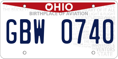 OH license plate GBW0740