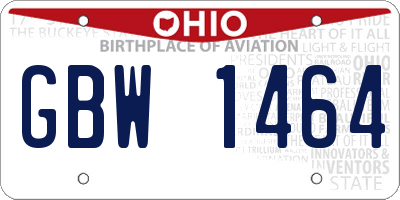 OH license plate GBW1464