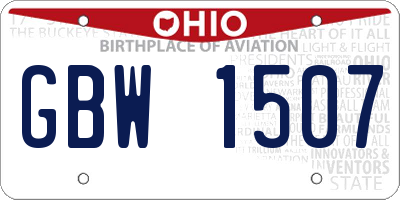 OH license plate GBW1507