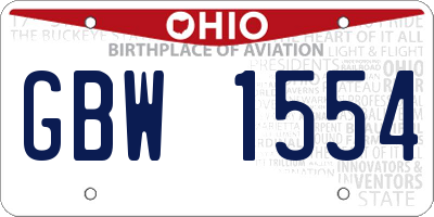 OH license plate GBW1554