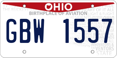 OH license plate GBW1557