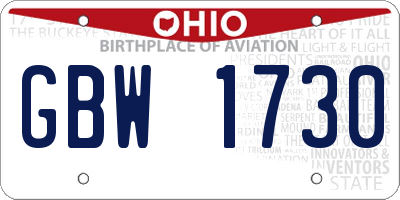 OH license plate GBW1730