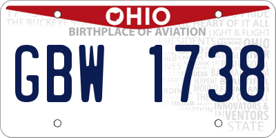 OH license plate GBW1738