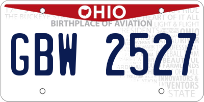 OH license plate GBW2527