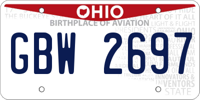 OH license plate GBW2697