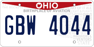 OH license plate GBW4044