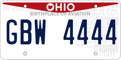 OH license plate GBW4444