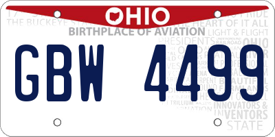 OH license plate GBW4499