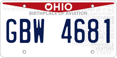 OH license plate GBW4681