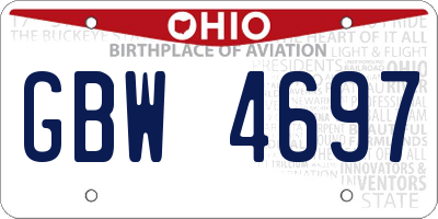 OH license plate GBW4697