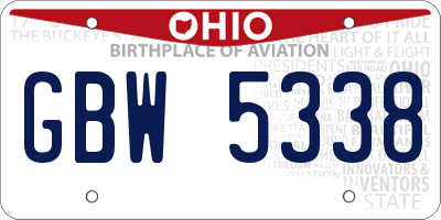 OH license plate GBW5338