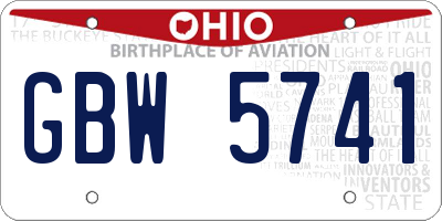 OH license plate GBW5741