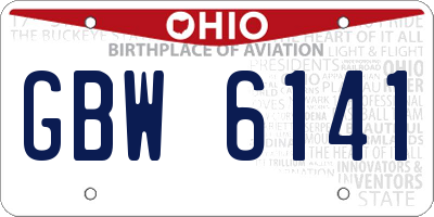 OH license plate GBW6141