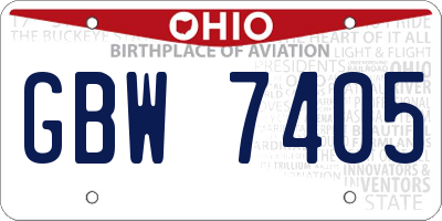 OH license plate GBW7405