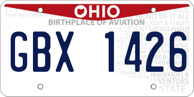 OH license plate GBX1426