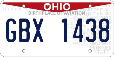 OH license plate GBX1438