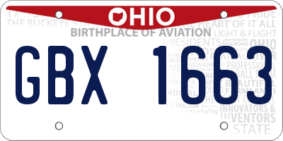 OH license plate GBX1663