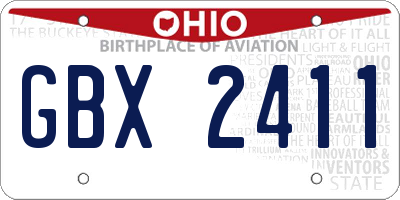 OH license plate GBX2411