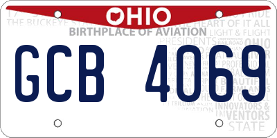 OH license plate GCB4069