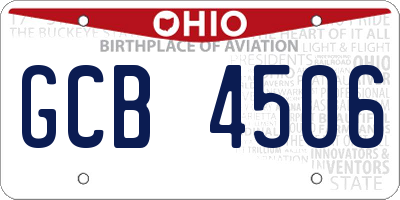 OH license plate GCB4506