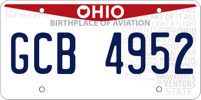 OH license plate GCB4952