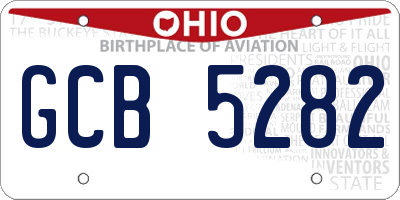OH license plate GCB5282
