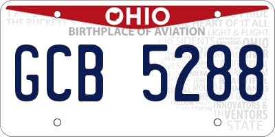 OH license plate GCB5288