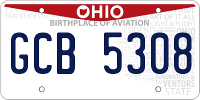 OH license plate GCB5308
