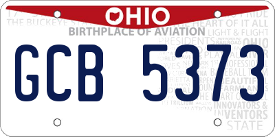 OH license plate GCB5373