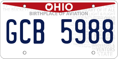 OH license plate GCB5988