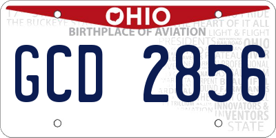 OH license plate GCD2856