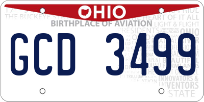 OH license plate GCD3499