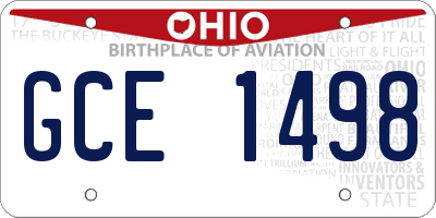 OH license plate GCE1498