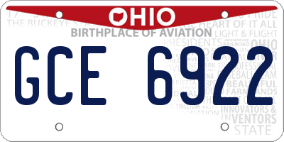 OH license plate GCE6922