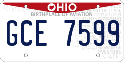 OH license plate GCE7599
