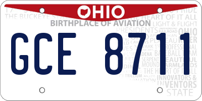 OH license plate GCE8711
