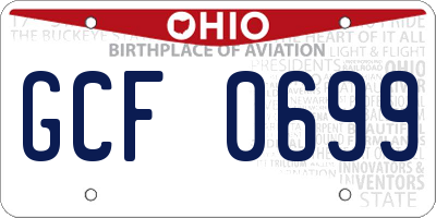 OH license plate GCF0699