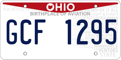 OH license plate GCF1295